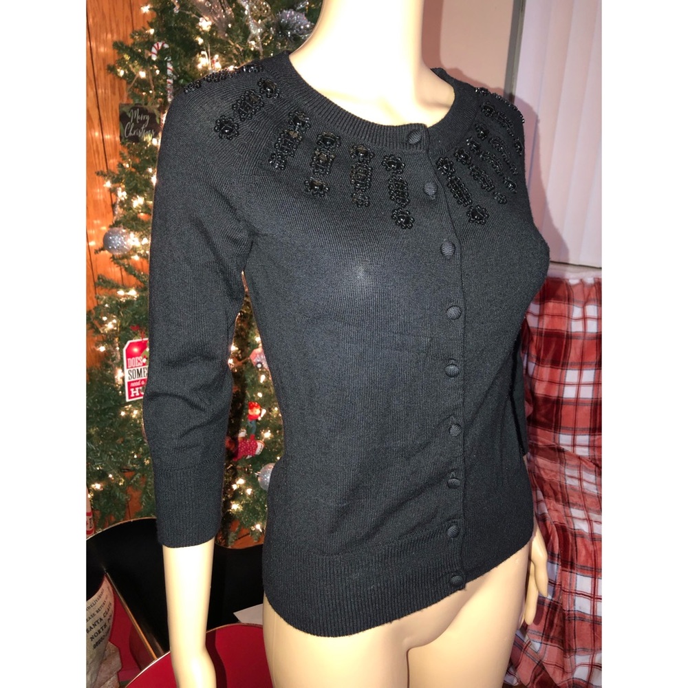 Banana Republic 3/4 Sleeve Embellished Cardigan